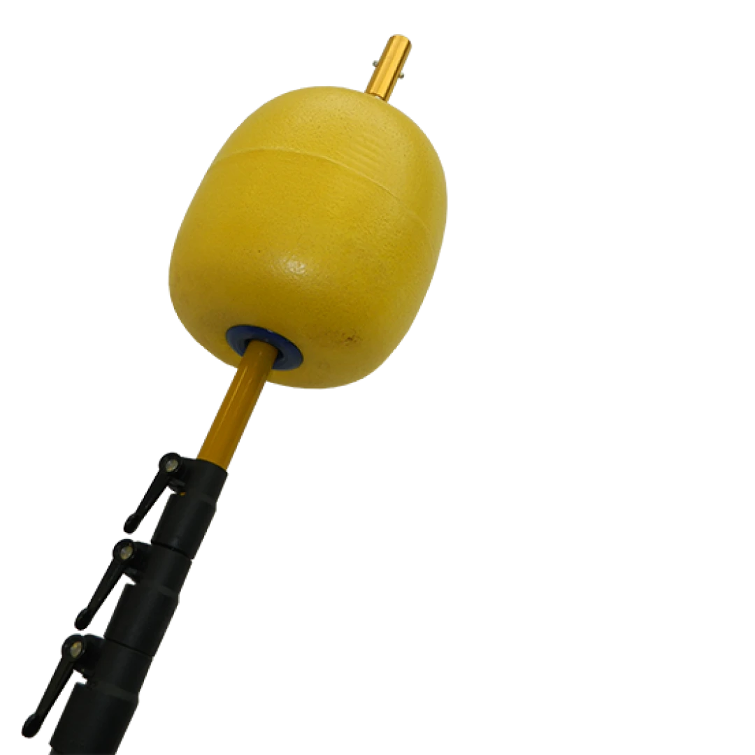 geel rond ding op een reikstok om een slachtoffer te laten drijven