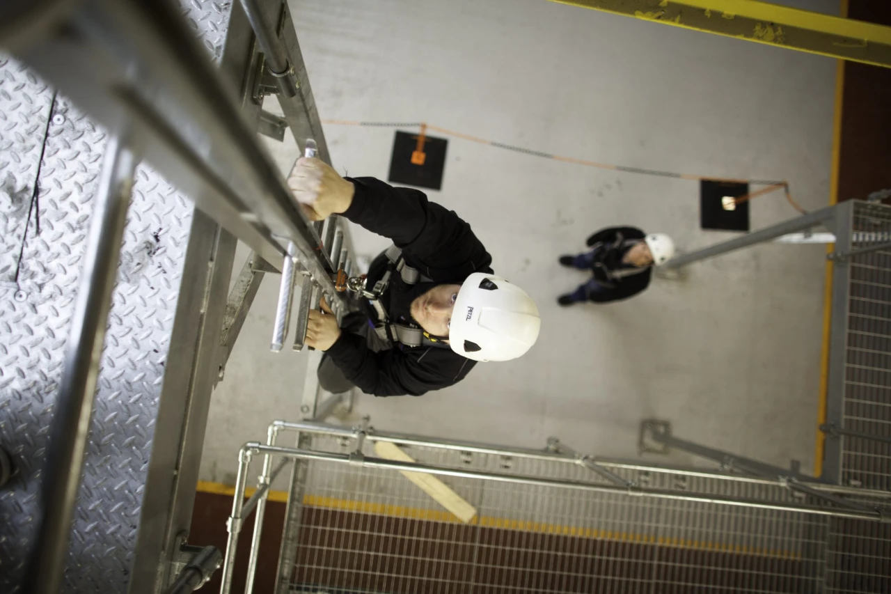 training, climbing a ladder