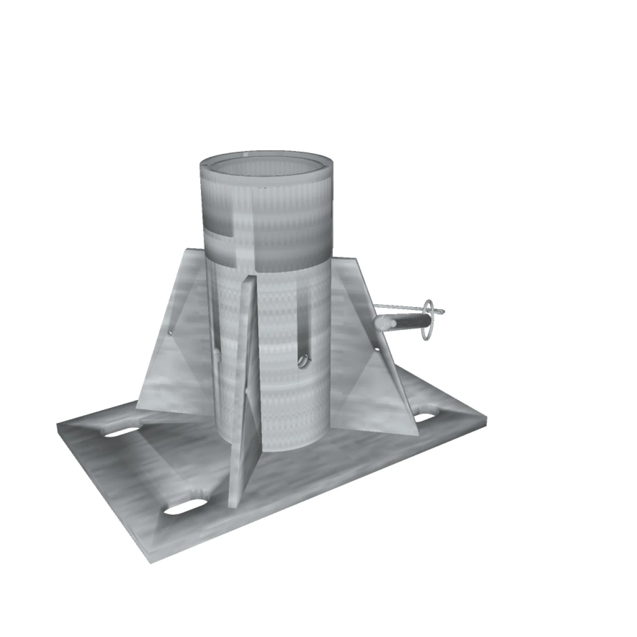 3D tekening van standaard met kabel