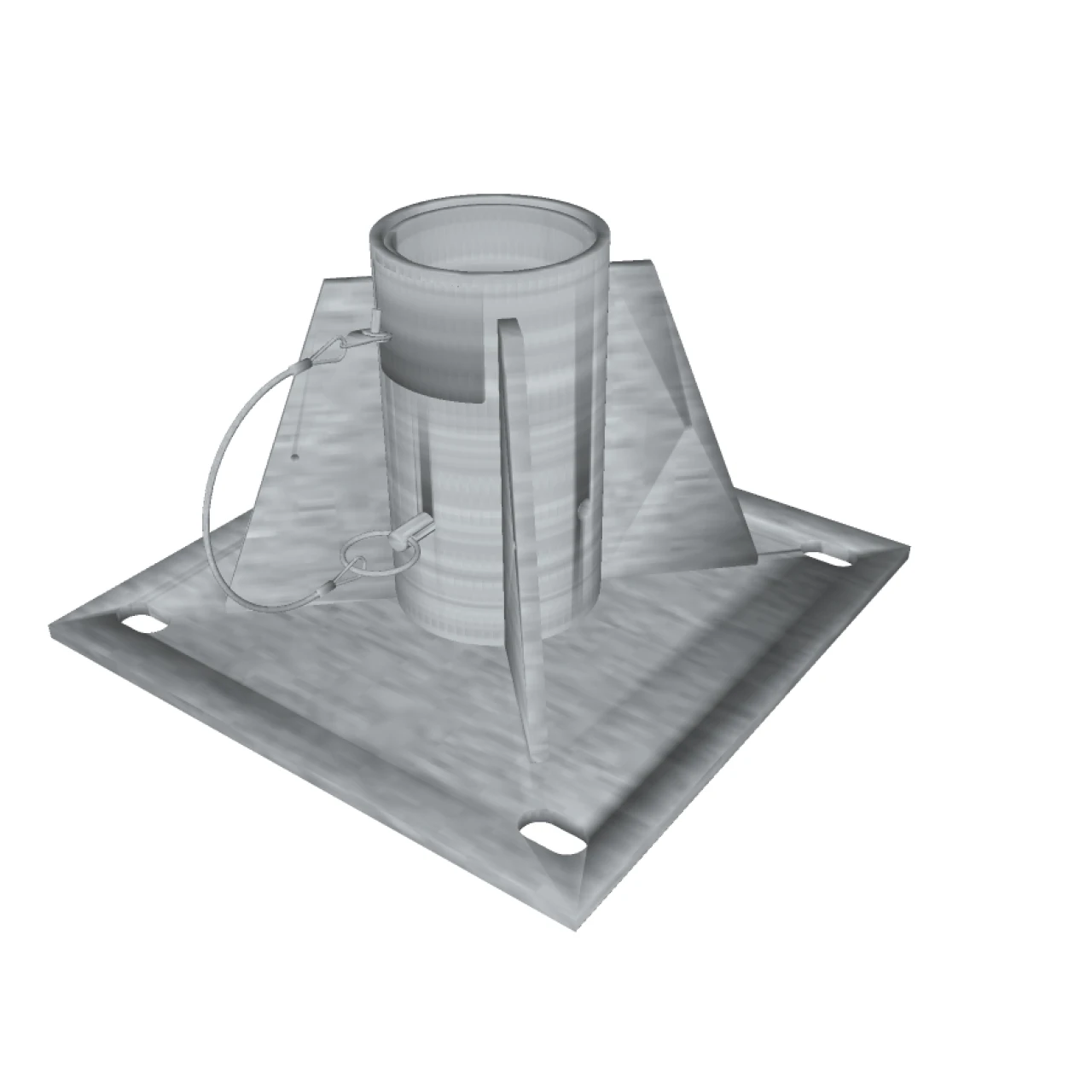 3D tekening van standaard met kabel