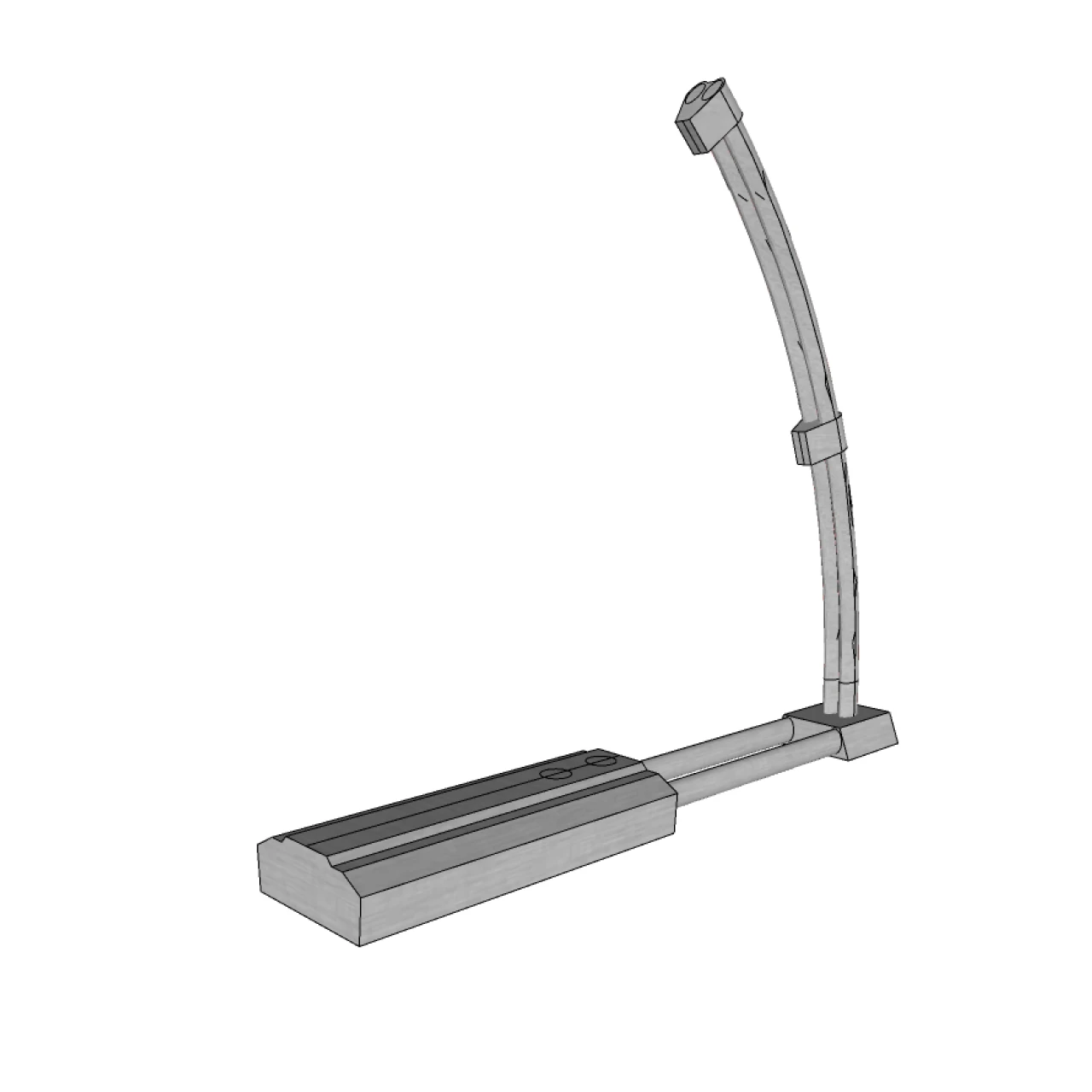 3D tekening van Versirail gebogen vrijstaand