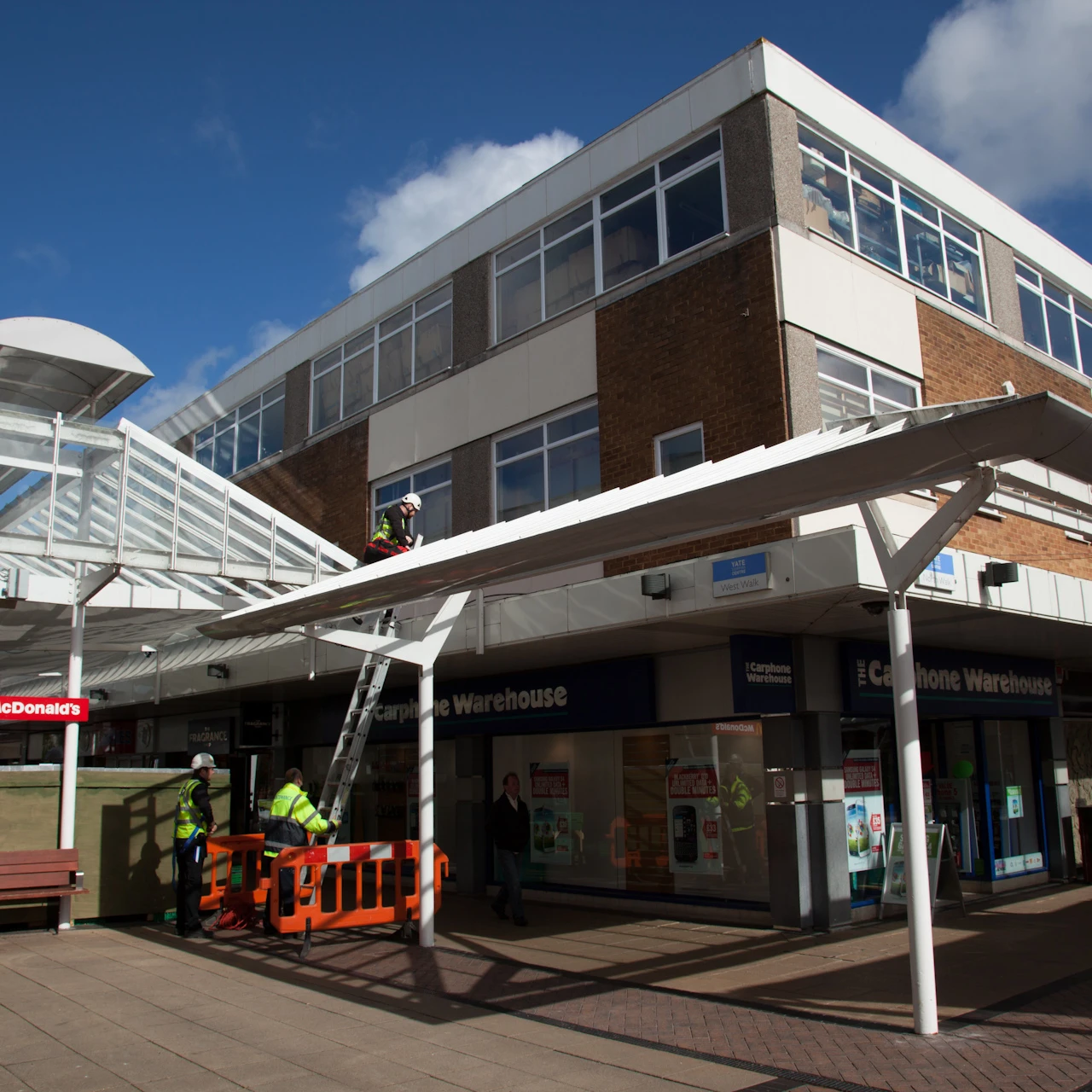Temporary Ladder on Glass roof